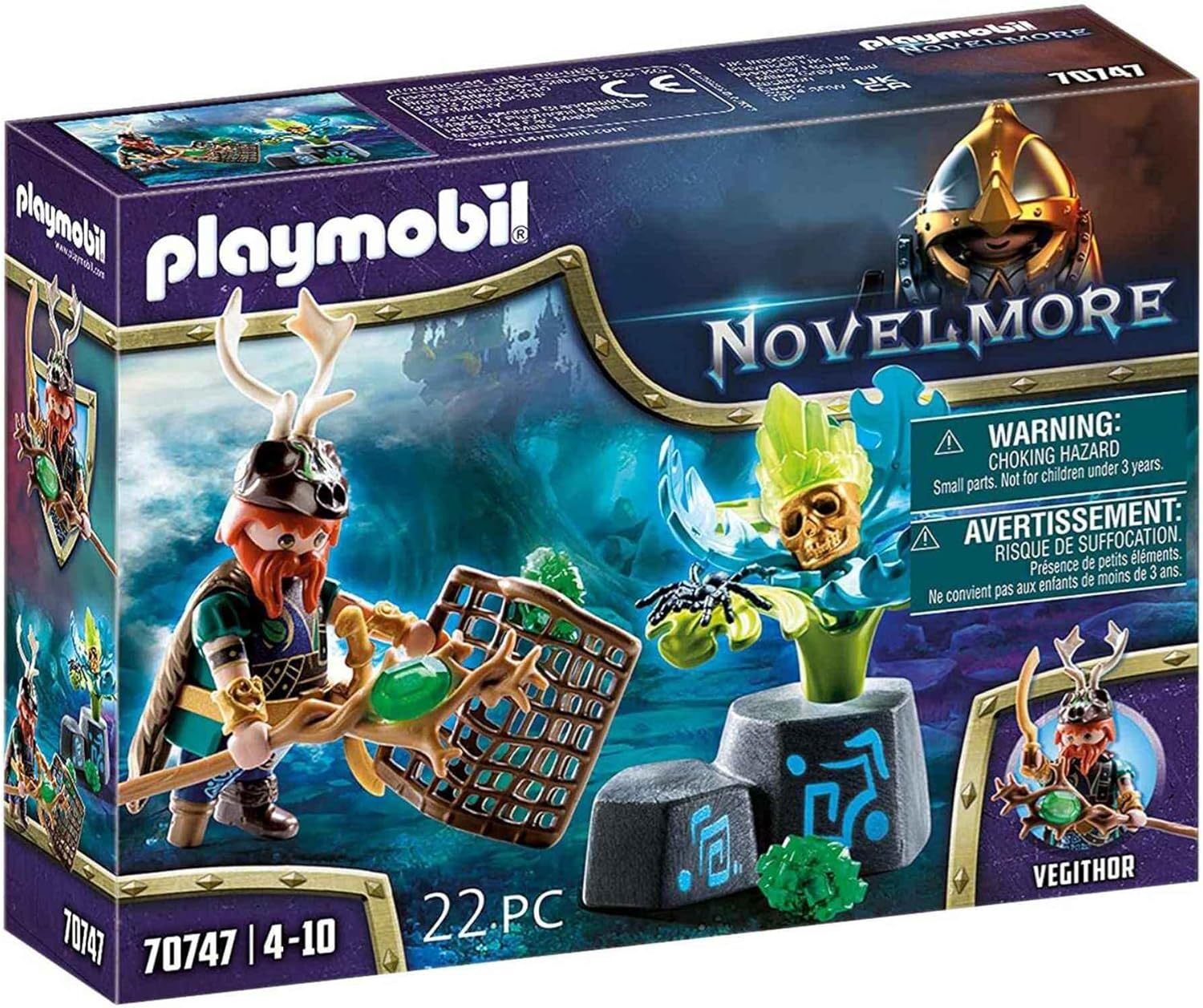 PLAYMOBIL Novelmore 70747 Violet Vale - Magier der Pflanzen nach Oben klappbare Blätter der Dschungelpflanze, Empfohlen ab 4 Jahren
