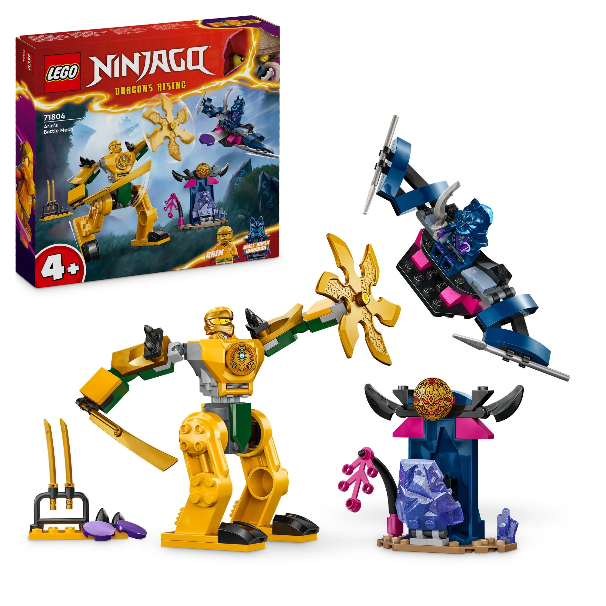 LEGO NINJAGO 71804 Arins Battle Mech, Ninja-Spielzeug mit Actionfiguren