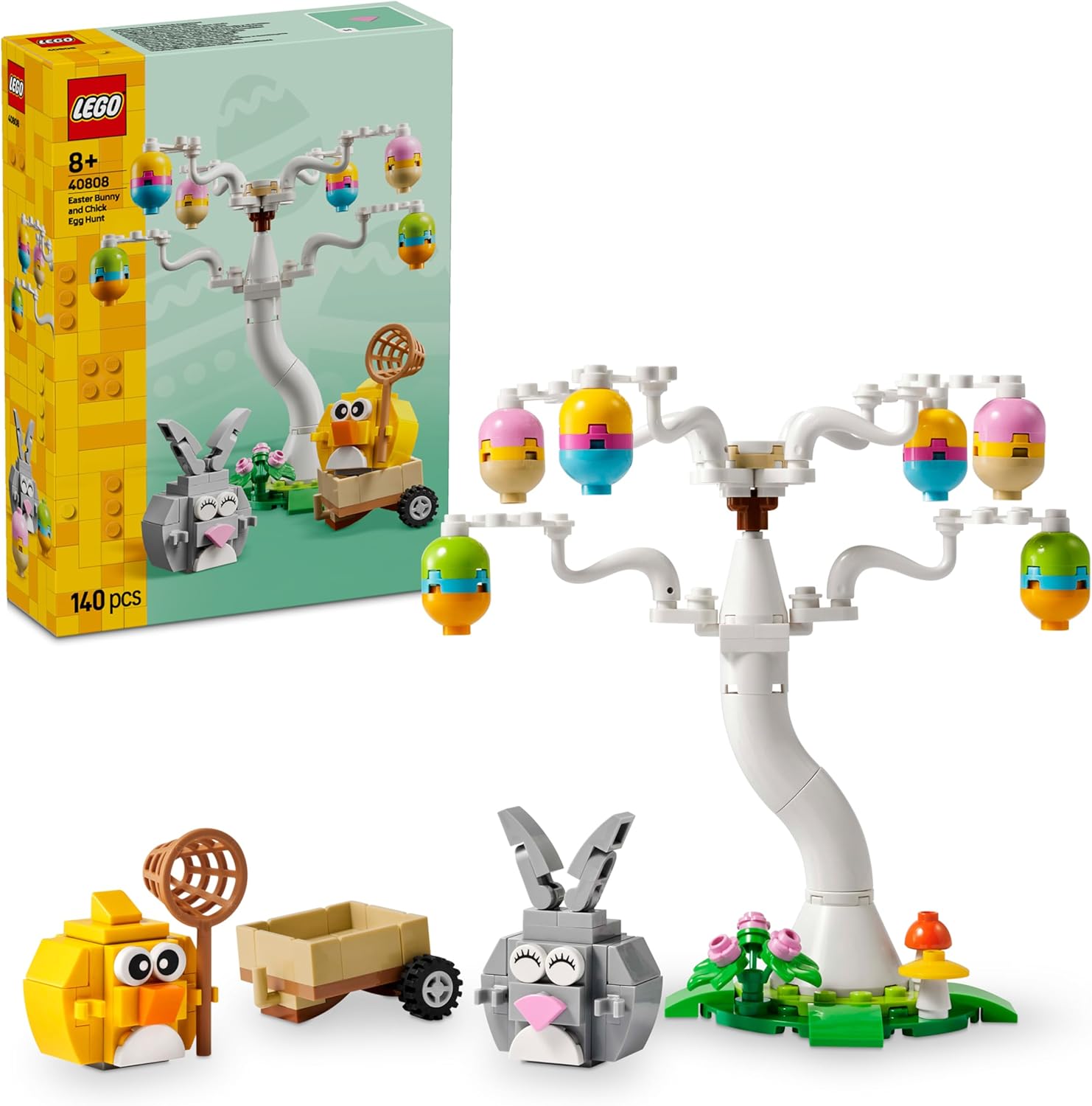 LEGO Osterhase und Ostereiersuche - Spielzeug mit Hasen & Vogel Tierfiguren - Bastelset für Kinder - Ostereschenke für Mädchen & Jungen ab 8 Jahren - 40808