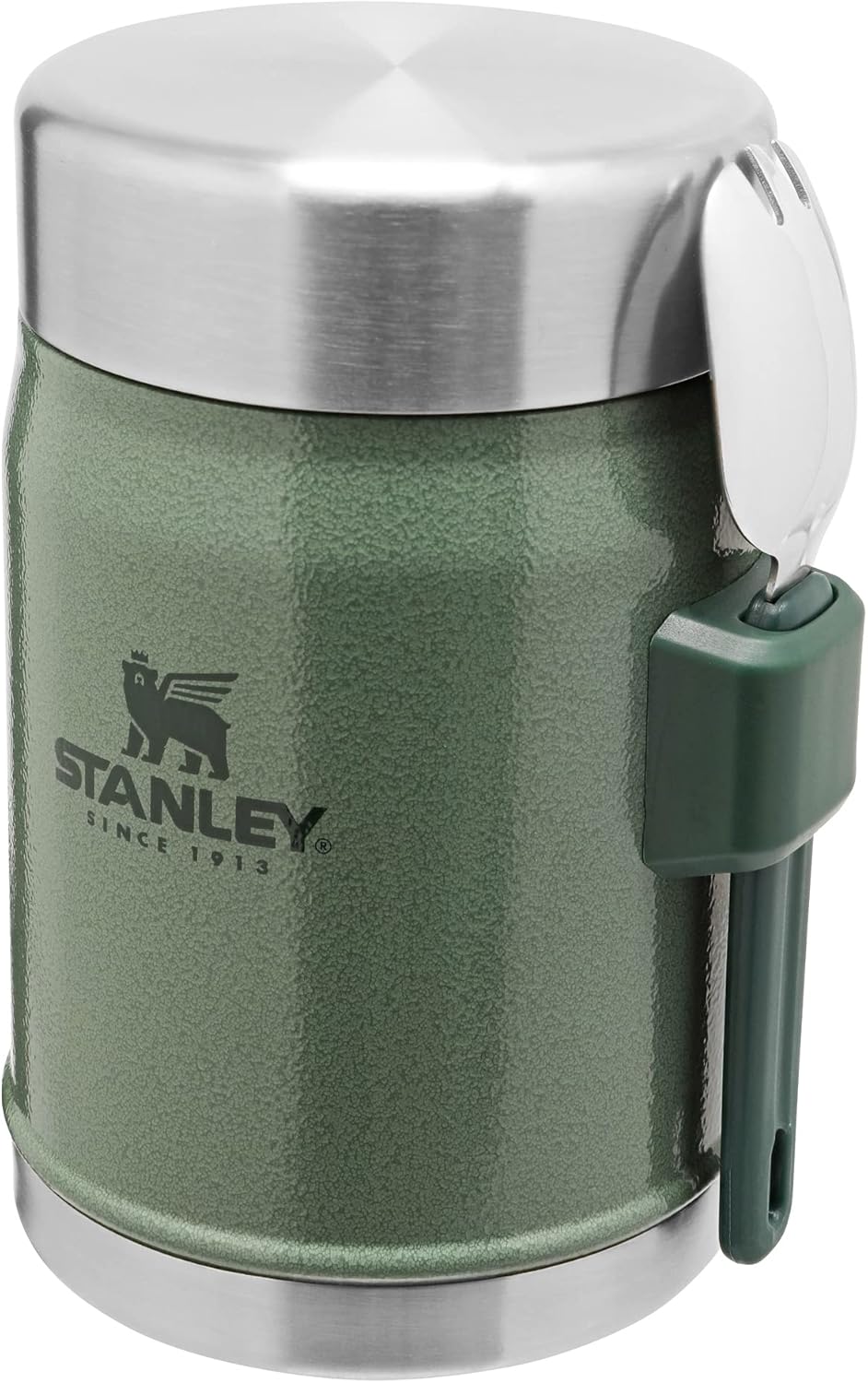 STANLEY 1913 Classic Legendary Thermobehälter Für Essen Mit Göffel 400 ml - Hält 7 Stunden Heiß Oder Kalt - Edelstahl Warmhaltebehälter - BPA-Frei - Spülmaschinenfest - Hammertone Green