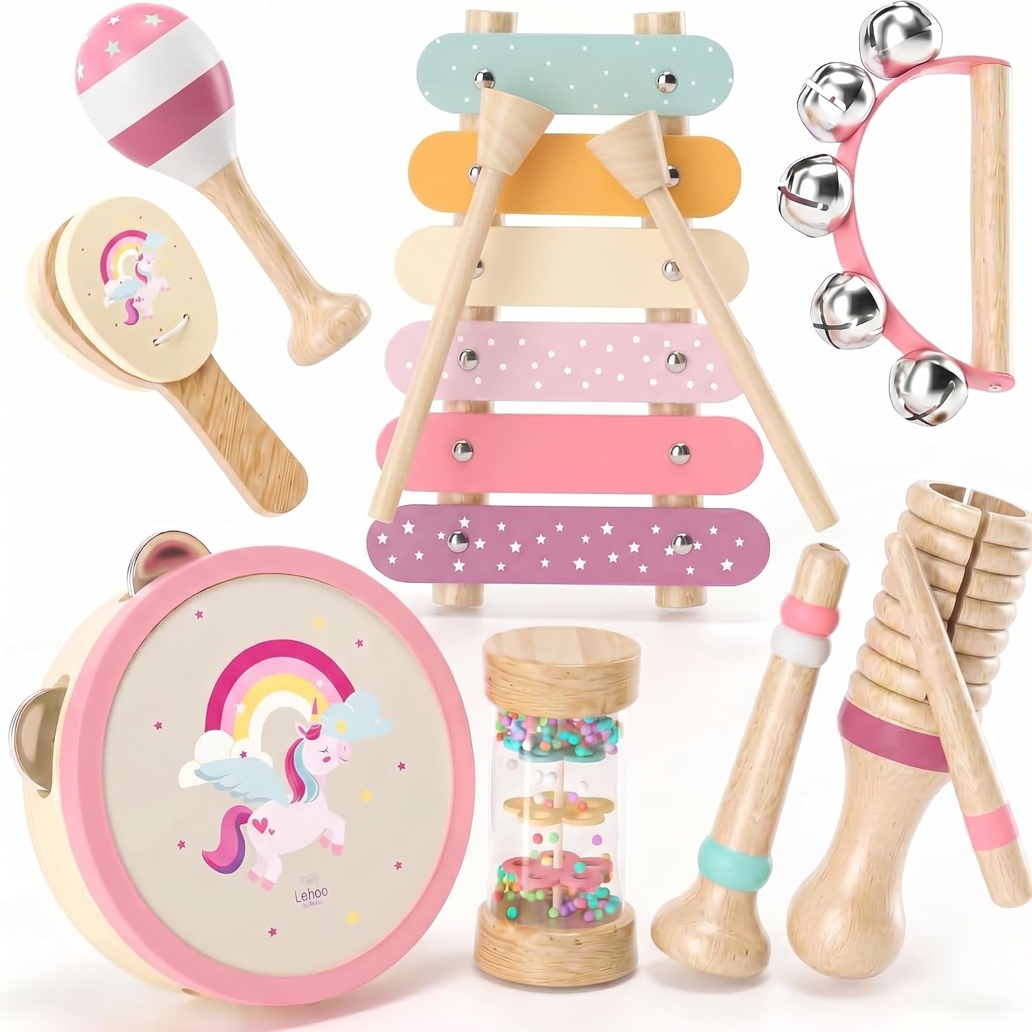 Lehoo Castle Musikinstrumente ab 1 Jahr, Einhorn Spielzeug Mädchen Geschenk