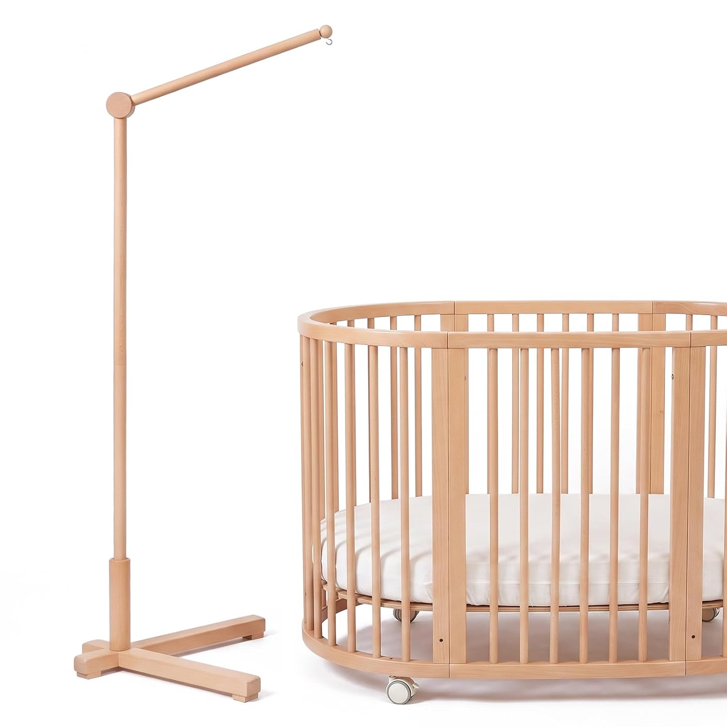 Holz Baby Mobile Halterung Wickeltisch Baby Spieluhr Baby Mobile für Bett Laufstall DIY Drehbar Fester Boden