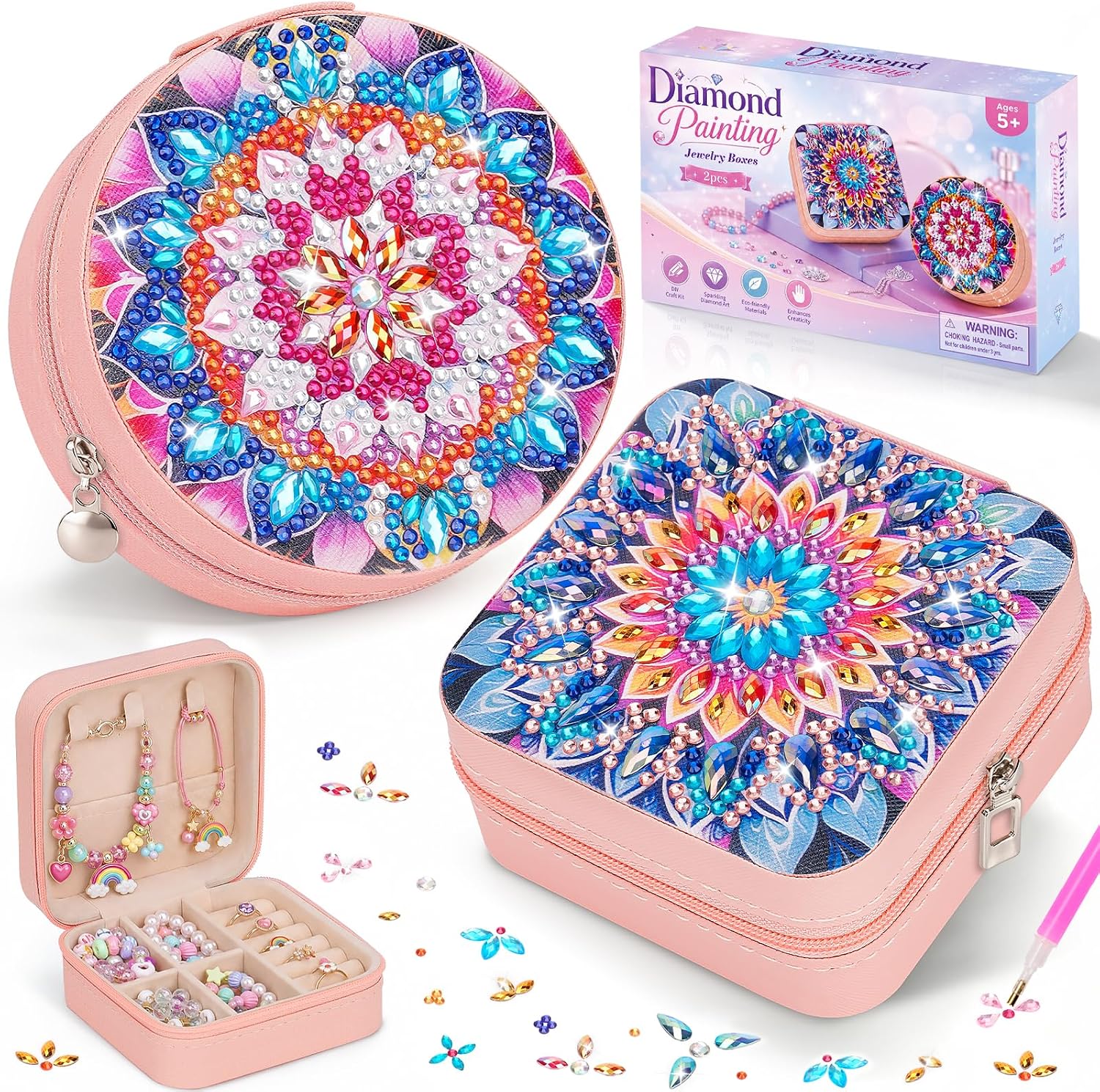 Diamond Painting Kinder Schmuckkästchen Mädchen Basteln Geschenk 8-12 Jahre